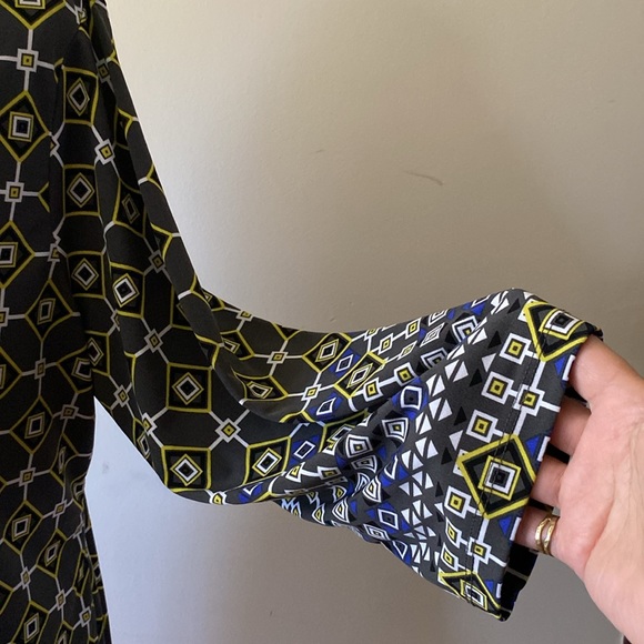 JM Collection woman’s bling front V neck 3/4 sleeve beaded top blouse tunic - Picture 5 of 13